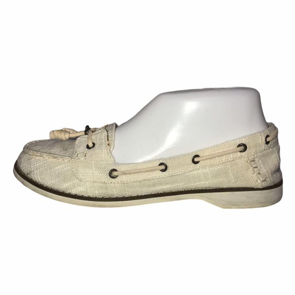 Toms Cream Linen Loafers Flats 7.5 - Picture 5 of 8